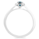 Classic Round Diamond Engagement Ring with 0.30 Carat Blue Diamond by Yaffie - 0.37 Carat Total Weight