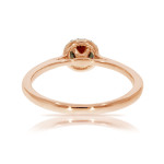 Elegantly designed Yaffie Diamond Engagement Ring with a 0.37 Carat Round Diamond and a stunning 0.30 Carat Cognac Diamond Halo Ring.