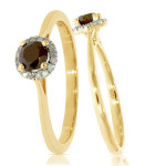 Capture Their Heart with Yaffie Classic Diamond Engagement Ring and Cognac Halo