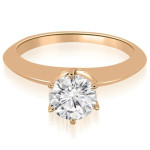Yaffie Knife-Edge Rose Gold Bridal Set Sparkles with 0.50 Carat Round-Cut Solitaire