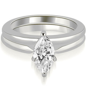 Elegant Marquise Cut Diamond Bridal Set with 0.50cttw in White Gold by Yaffie