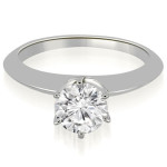 Knife Edge Round Cut Solitaire Bridal Set - with 0.50cttw. White Gold Yaffie Sparkle