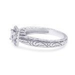 Antique Filigree Engagement Ring with Yaffie Princess Cut Diamond