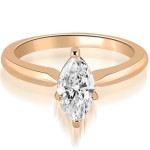 Yaffie Classic Rose Gold Diamond Bridal Set - Timelessly Elegant with 0.75 cttw Marquise Cut Solitaire