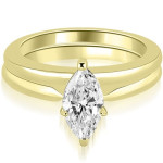 Yaffie Classic Marquise Diamond Bridal Set in 0.75ct. Gold