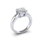 Sparkling 1ct Cushion Diamond Engagement Ring in 14K White Gold by Yaffie