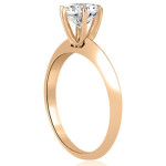 Yaffie Radiant 1.00CTW Rose Gold Solitaire Bridal Set with a Knife Edge Design