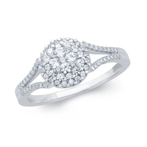 Elegant Yaffie Composite Diamond Ring - 1/2ct TDW in Classic White