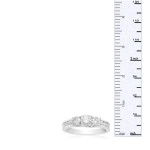 Sparkling Yaffie Trilogy Diamond Engagement Ring - 1 Carat TDW in White Gold