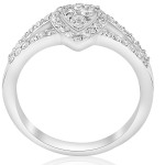 Yaffie 0.5 ct Pear Diamond Halo Split Shank Engagement Ring in White Gold.