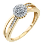 Ever One Yaffie Gold Ring Fitted with 1/5ct TDW Diamonds