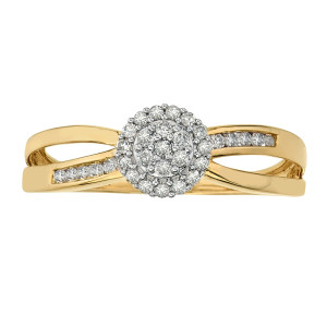 Ever One Yaffie Gold Ring Fitted with 1/5ct TDW Diamonds