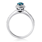 Sparkling Blue and White Diamond Bridal Set by Yaffie Gold - 1/2ct Total