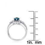 Blue and White Diamond Bridal Ring Set, adorned with a 1ct TDW of Yaffie Gold.