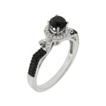 Yaffie ™ Exquisite Custom-Made Black and White Diamond Ring with 7/8ct TDW in Gold