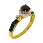 Yaffie ™ Exquisite Custom-Made Black and White Diamond Ring with 7/8ct TDW in Gold