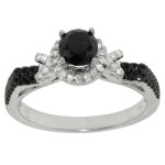 Yaffie ™ Exquisite Custom-Made Black and White Diamond Ring with 7/8ct TDW in Gold