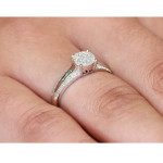 Sparkling Yaffie Gold White Promise Ring with 1/4ct TDW Diamonds