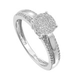 Sparkling Yaffie Gold White Promise Ring with 1/4ct TDW Diamonds