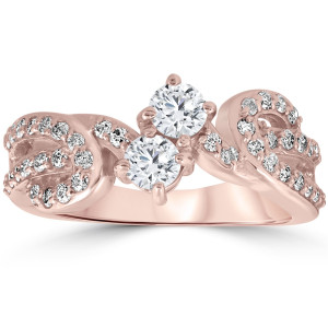 Yaffie Forever Us 2-Stone Diamond Ring in Rose Gold, 1 ct TDW