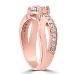 Sparkling Yaffie 1ct TDW Rose Gold Two Stone Diamond Ring Perfect for Celebrating Love and Milestones