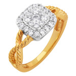 Yaffie Gold 1/2ct TDW Cushion Diamond Ring with a Halo - Elegant Elegance!