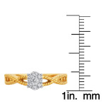 Yaffie Two-tone Gold Engagement Ring Boasts 1/6ct TDW Diamonds in a Stunning Oval Cluster