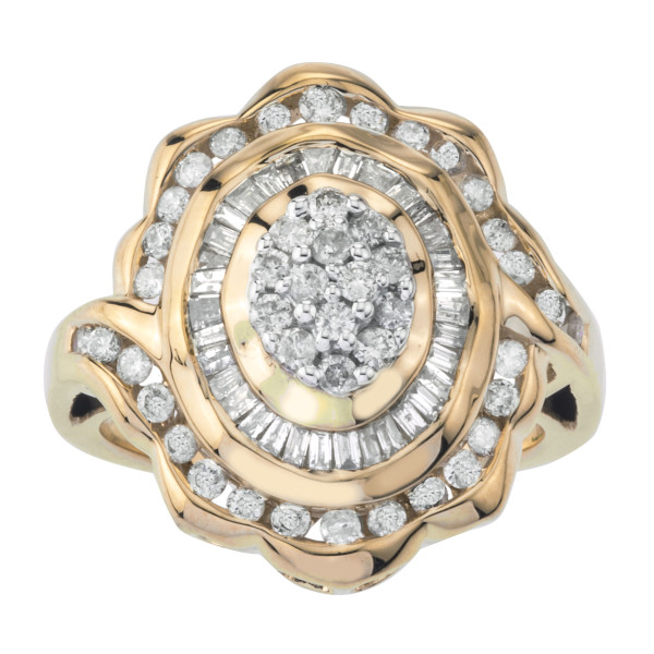 Ever One Yaffie Turtle Cocktail Ring: 1ct TDW Diamonds, Two-Tone Gold