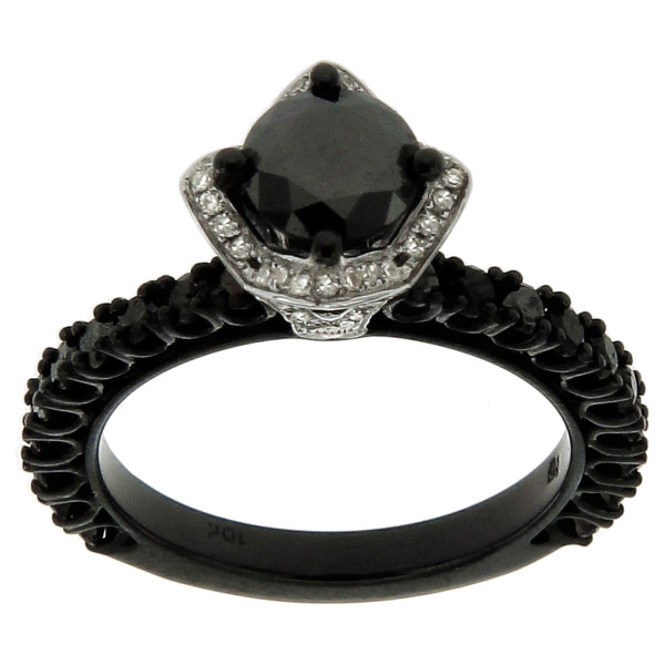 Yaffie Custom Two-Tone Gold Ring with 2.75ct TDW Black and White Diamonds.