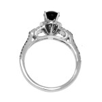 Yaffie ™ Bespoke Black and White Diamond Engagement Ring in 0.95ct White Gold
