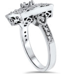 Introducing the timeless Yaffie White Gold Diamond Vintage Square Ring, adorned with a 1/2 carat total diamond weight.