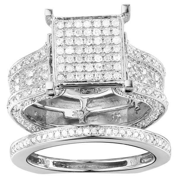 Dazzling Yaffie White Gold Cluster Ring with 1 3/8ct of Pave Diamonds