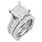 Cluster Ring with 1 3/8 Carat TDW Pave Diamonds in White Gold by Yaffie