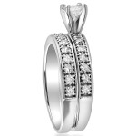 Sparkling Yaffie Diamond Wedding Set with Princess Cut in White Gold