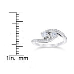 White Gold Forever Us Diamond Engagement Ring with 2 Sparkling Stones by Yaffie, 1/2ct TDW