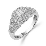 Emerald-cut Diamond Ring with 1/2ct TDW in White Gold by Yaffie