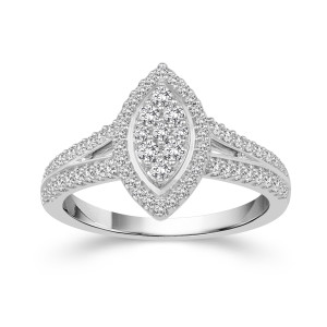 Marquise-shaped 1/2ct TDW Diamond Ring in White Gold by Yaffie