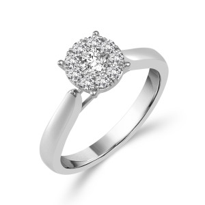Dazzling Yaffie Ring with 1/2ct TDW Round Diamond in White Gold
