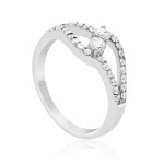 White Gold Yaffie Ring with Two Diamonds totaling 1/2ct