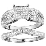 Bridal Bliss: Yaffie White Diamond Engagement Set with 1/2ct TDW White Gold