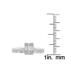 Emerald-Shaped Diamond Solitaire in Yaffie White Gold with 1/3 Carat Total Weight.