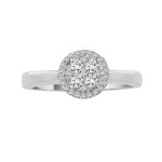 Round Diamond Ring with Yaffie Pure White Gold Brilliantly Sparkles with 1/3ct TDW