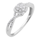 Promise in Style: Yaffie White Gold Diamond Clover Ring