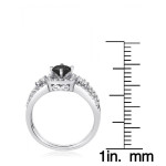 Yaffie ™ Custom Black and White Diamond Bridal Ring Set - 1ct TDW White Gold