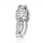 Yaffie 1ct TDW Diamond Bridal Ring Set in White Gold