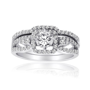White Gold 1ct TDW Diamond Bridal Ring Set - Custom Made By Yaffie™