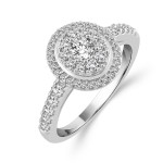 Shine bright with Yaffie exquisite White Gold Diamond Halo Ring