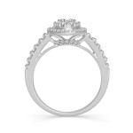 1ct TDW Diamond Halo Engagement Ring by Yaffie in White Gold