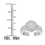 Yaffie 1ct TDW White Gold Double Halo Diamond Engagement Ring.