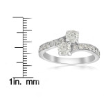 White Gold Engagement Ring with 1cttw of Two Stone Diamond Brilliance by Yaffie